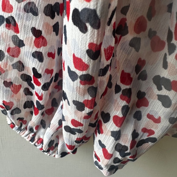 Loft Outlet sheer, with ruffle and V neck with ruffle button down Blouse.. - Picture 10 of 13